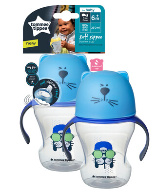 Tommee Tippee Soft Sippee Free Flow Transition Cup Blue 230ml